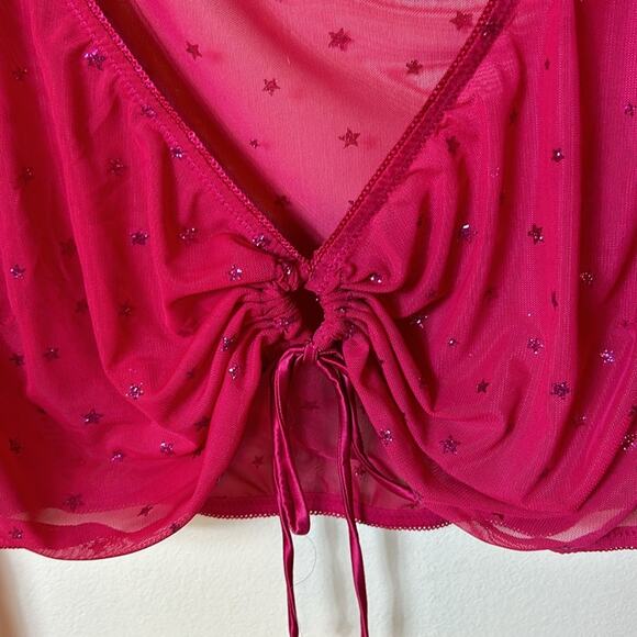 NEW Savage X Fenty PINK sheer star print crop top bra, 2X - Picture 5 of 11